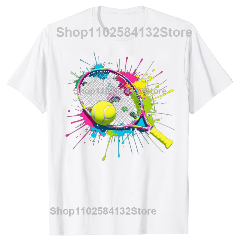 Drôle coloré joueur de balle de Tennis graphique T-shirts hommes femmes mode t-shirt style décontrac