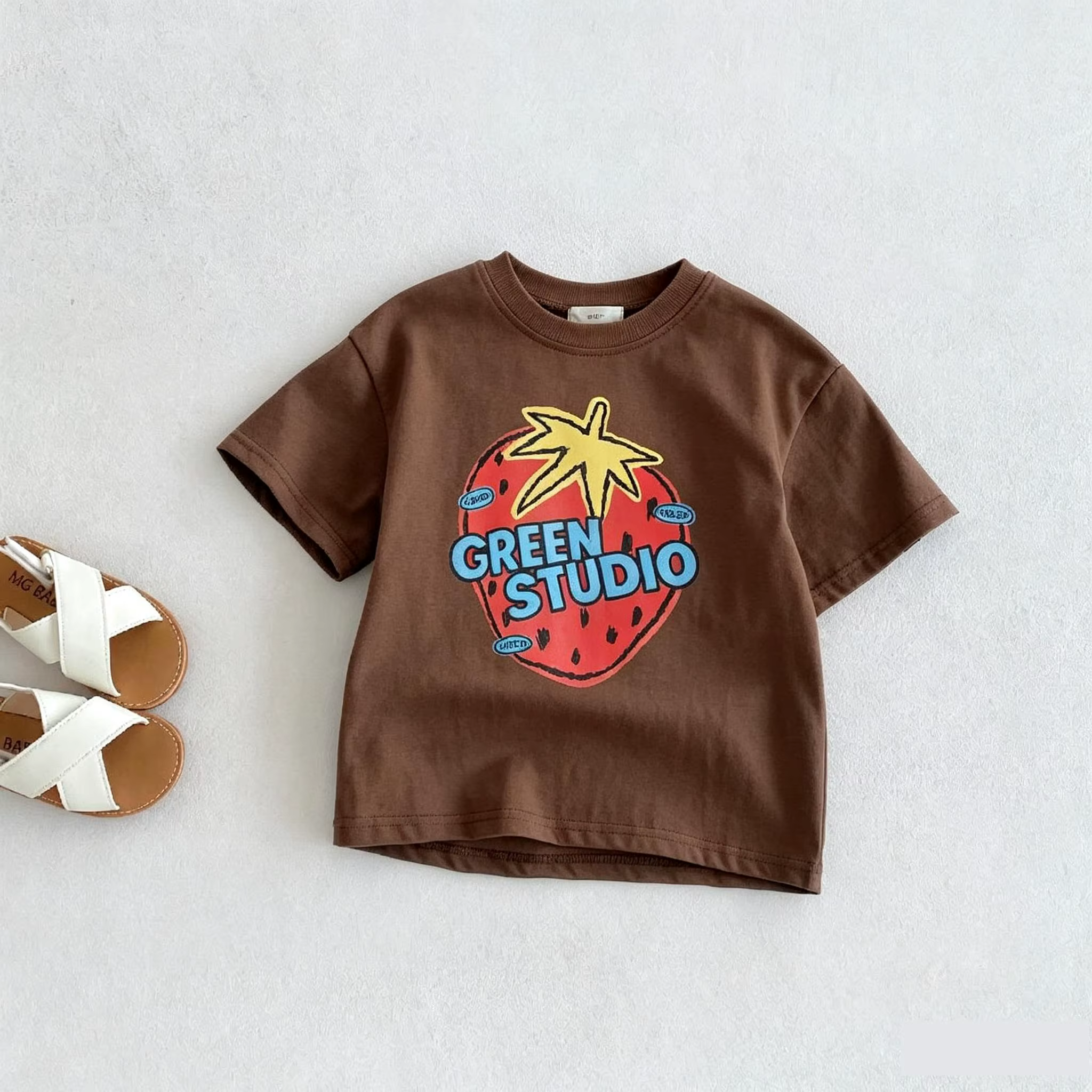 T-shirt imprimé animal pour garçons, vêtements d'été 2026, hauts à manches courtes, t-shirts simples