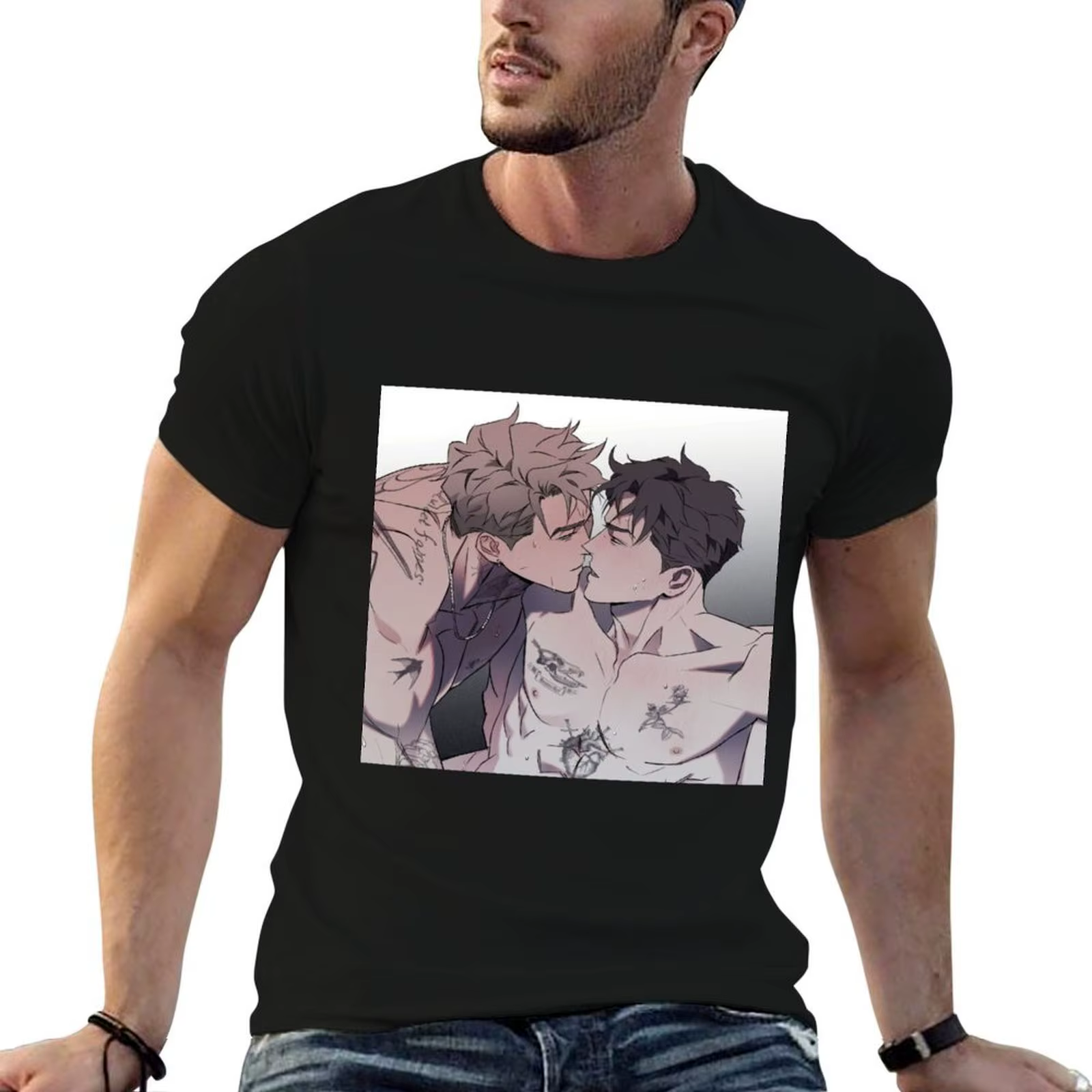 Wetsand Manhwa Wet Sand T-Shirt t-shirts pour homme, t-shirt essentiel en coton, t-shirts pour homme