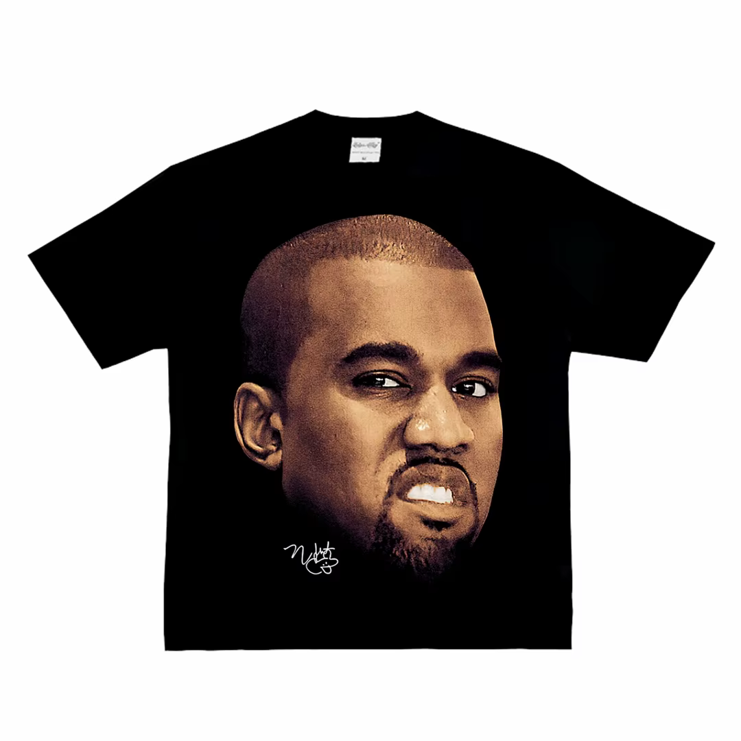 T-shirt graphique Kanye West en coton premium, tendance hip-hop, unisexe, coupe oversize, streetwear