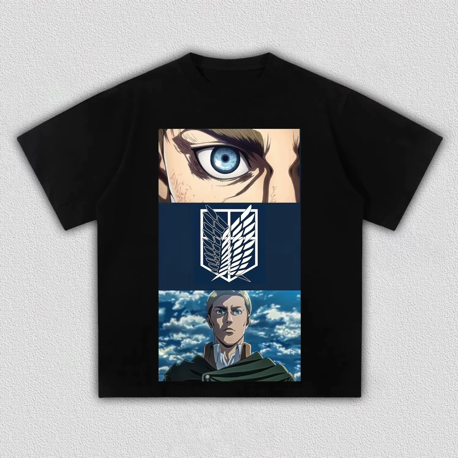T-shirt en coton de haute qualité avec impression anime Attack on Titan Erwin Smith, vêtements pour