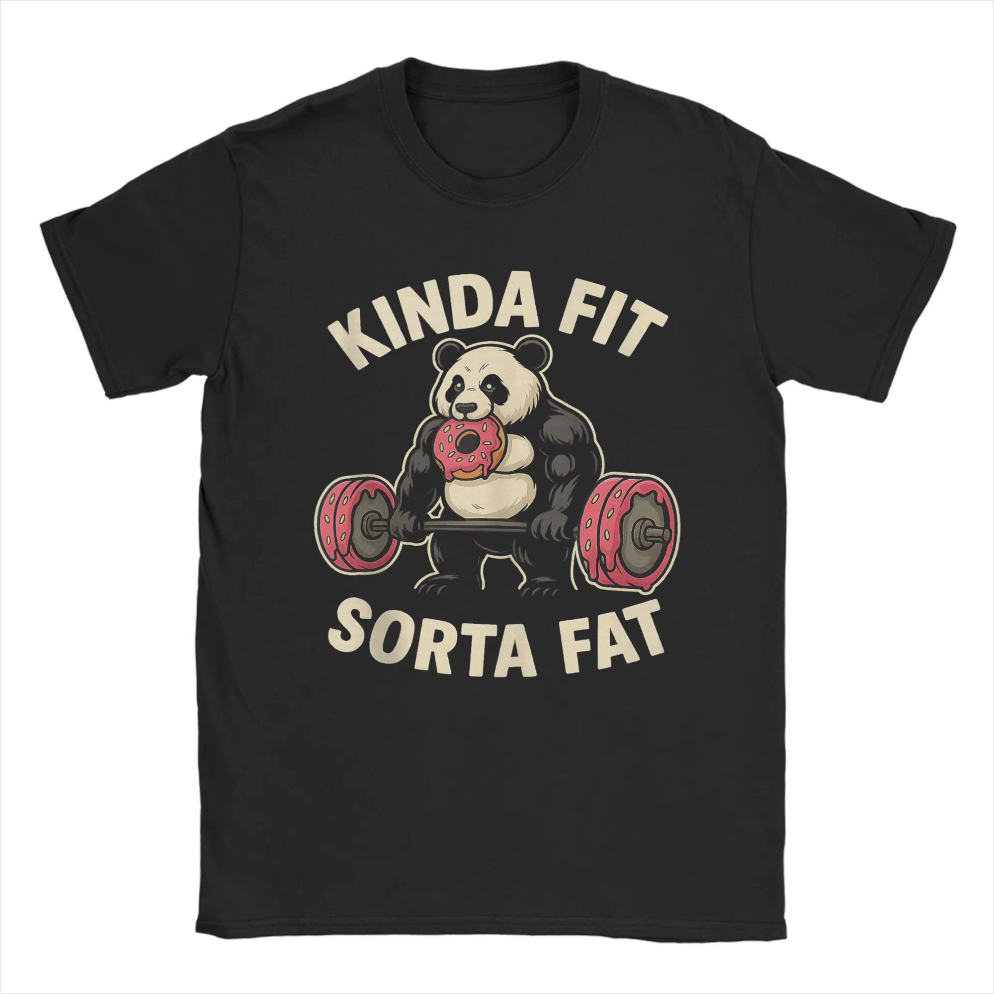 Hommes T-Shirts un peu ajustement Sorta gros amusant gymnase Panda haltérophilie Dunat décontracté c
