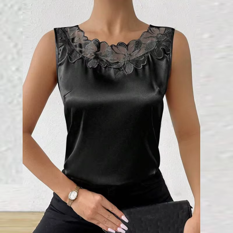 T-shirt en dentelle blanche pour femme, haut sexy, à la mode