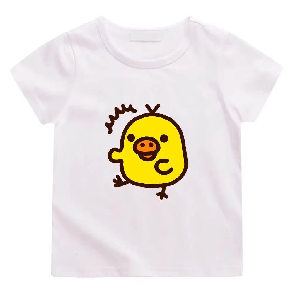 Kiiroitori – T-shirt à manches courtes pour femmes, imprimé poussin jaune Kawaii, décontracté, pour