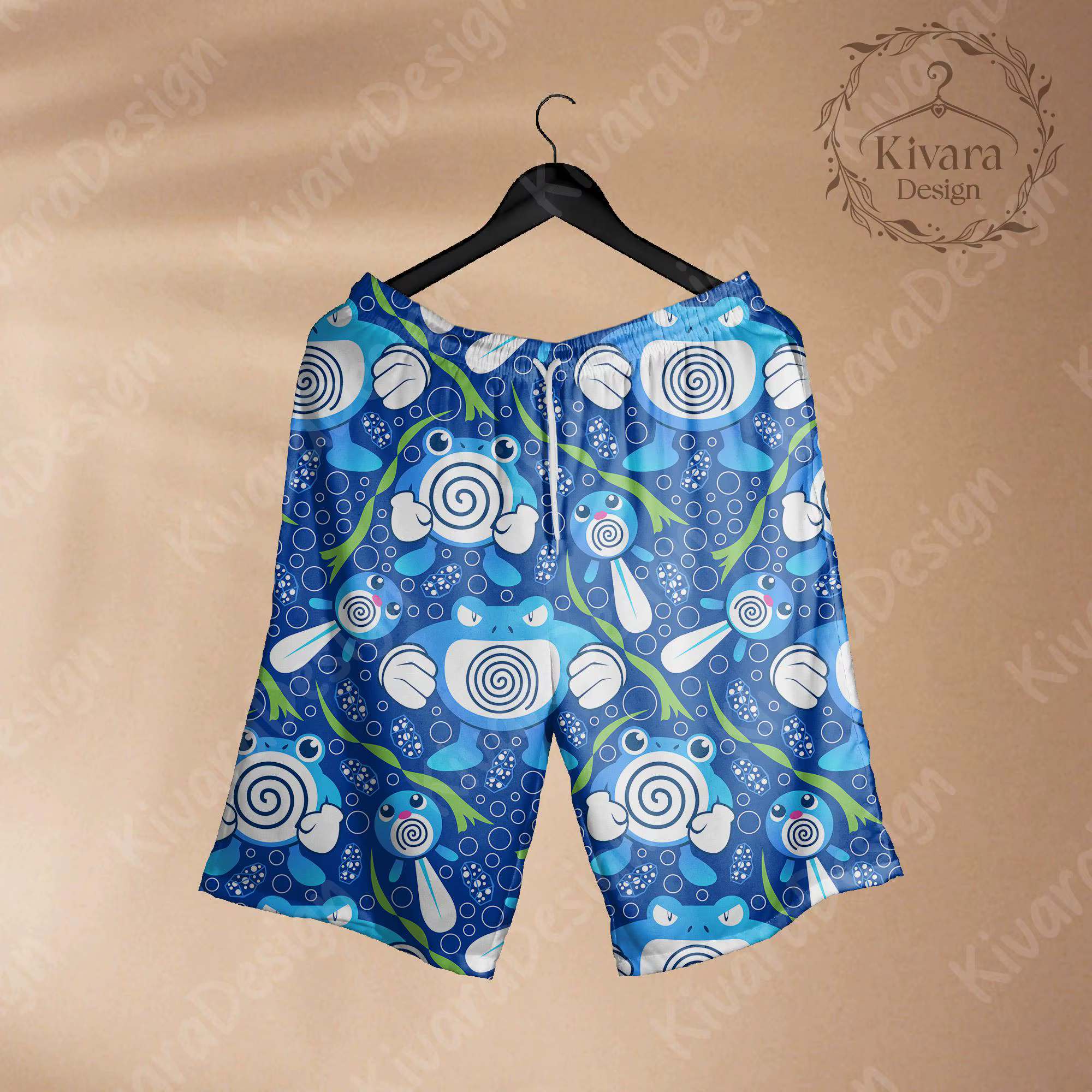 Poli Evolution Hawaiian Shirt Pokémon Anime POLIWHIRL T-shirt graphique pour homme, vêtements d'été
