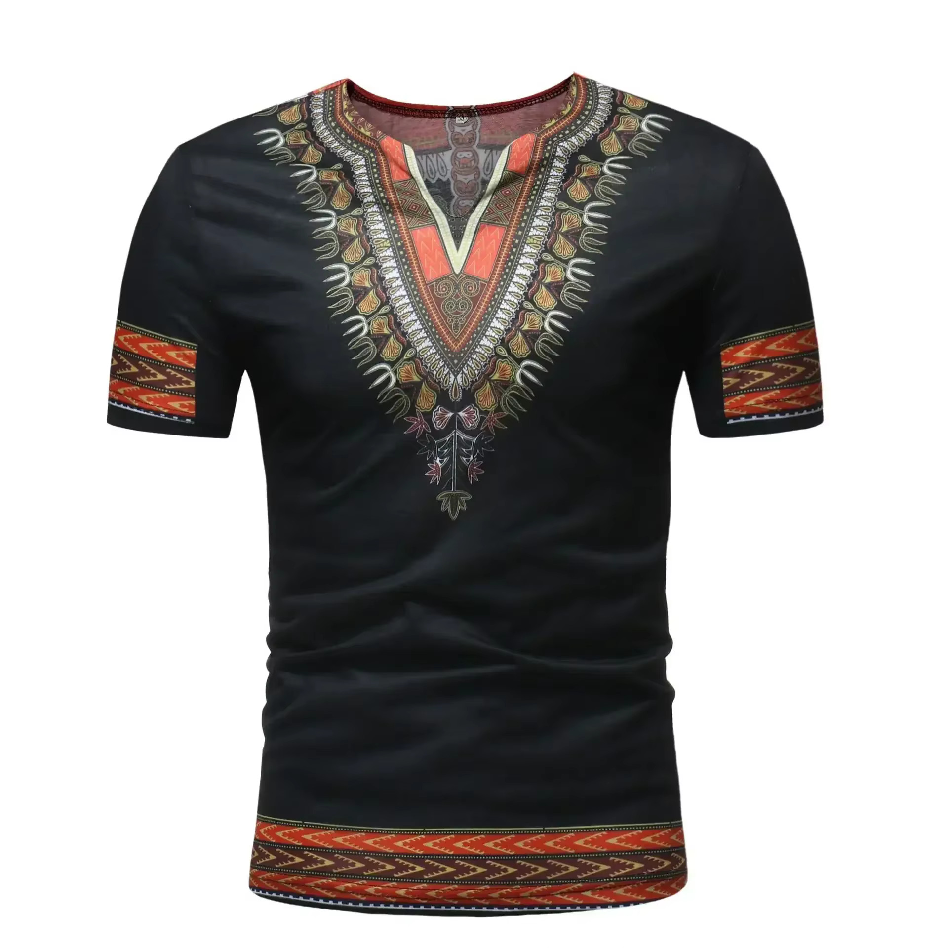 2026 T-Shirts pour hommes imprimé africain à manches courtes décontracté chemises minces T-Shirts St