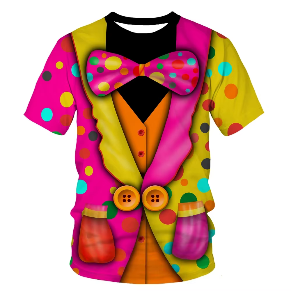 Party Fever T-Shirt pour hommes personnalisé créatif Halloween Cosplay Clown Costume hommes femmes à