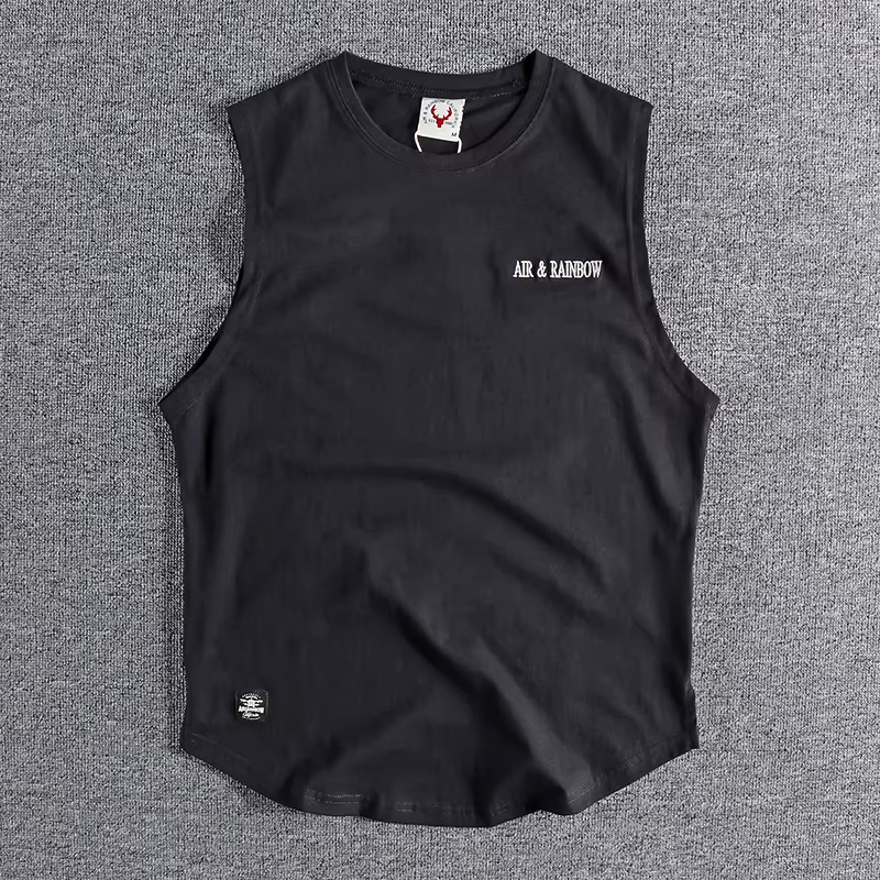 T-shirt sans manches pour hommes, tendance ins n, gilet de personnalité pour hommes, lettres brodées