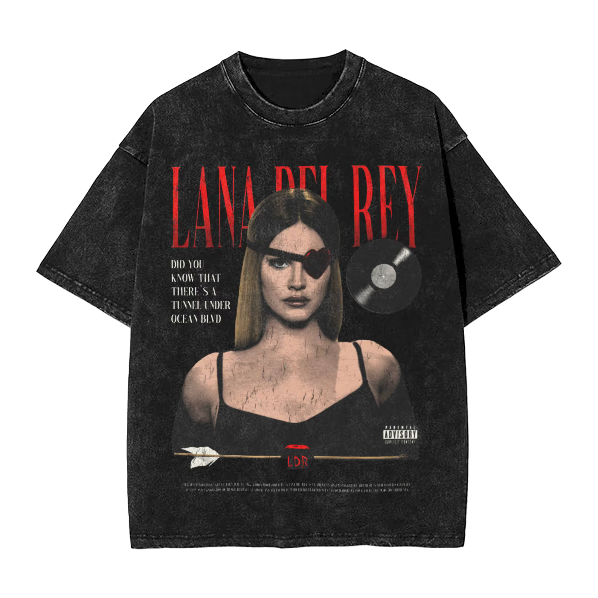 T-shirt unisexe Lana Del Rey délavé, tendance, cool, avec impression vintage, pour l'été, décontract
