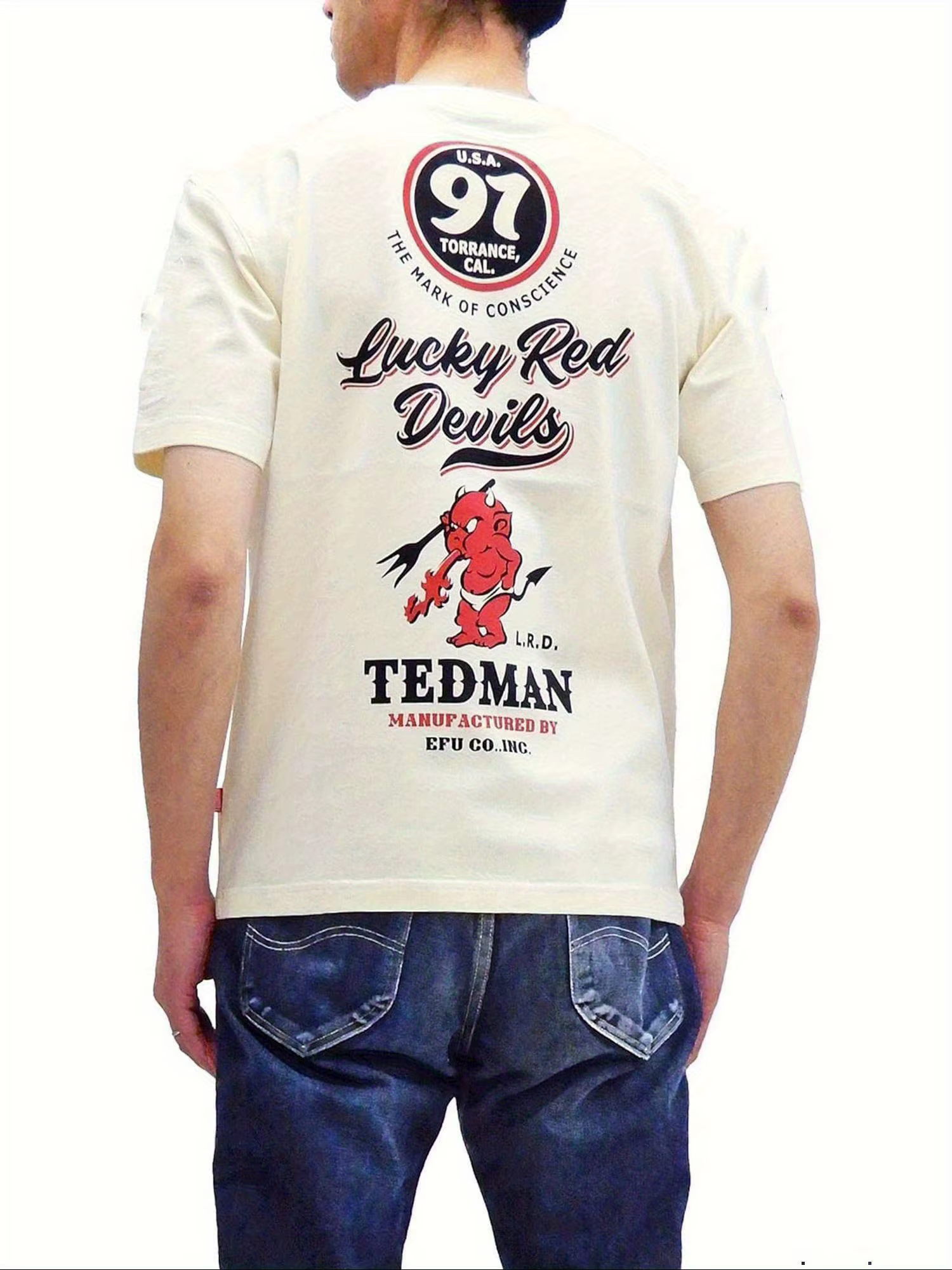 TEDMAN T-shirt TDSS-509 TEDMAN Logo Design F-Shokai T-shirt à manches courtes pour hommes décontract
