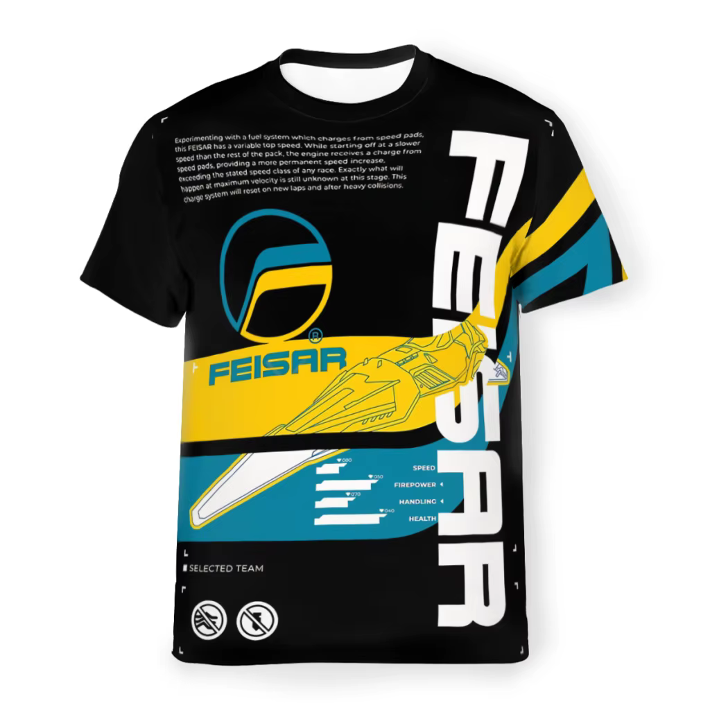 T-shirt en polyester Wipeout pour hommes, Feisar Coverart, T-shirt fin décontracté basique, Haute qu