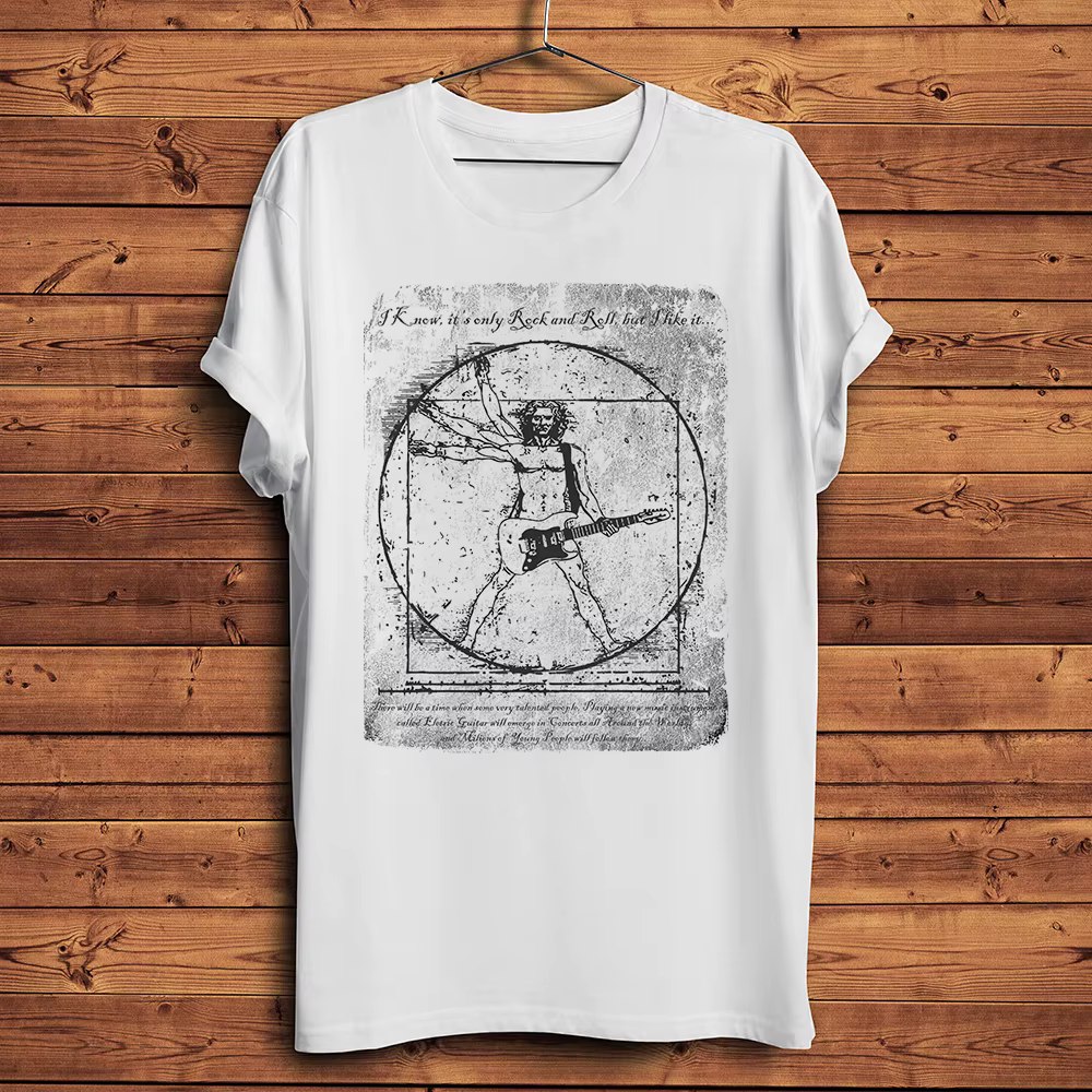 JEVitruvian-T-shirt unisexe rétro et artistique pour homme, streetwear vintage, humoristique et déco