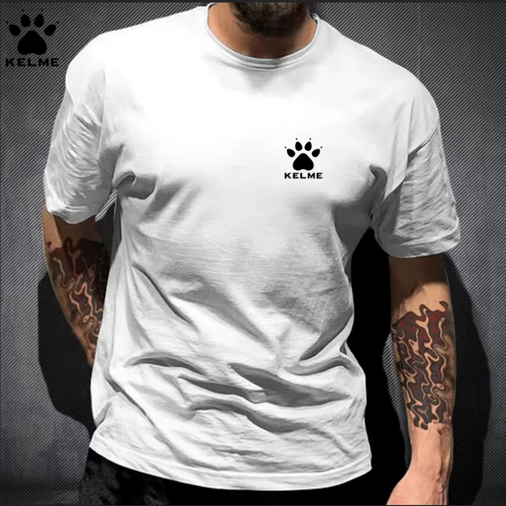 T-shirt de marque de luxe KEMLE 100% coton à col rond décontracté, adapté aux hommes et aux femmes, 