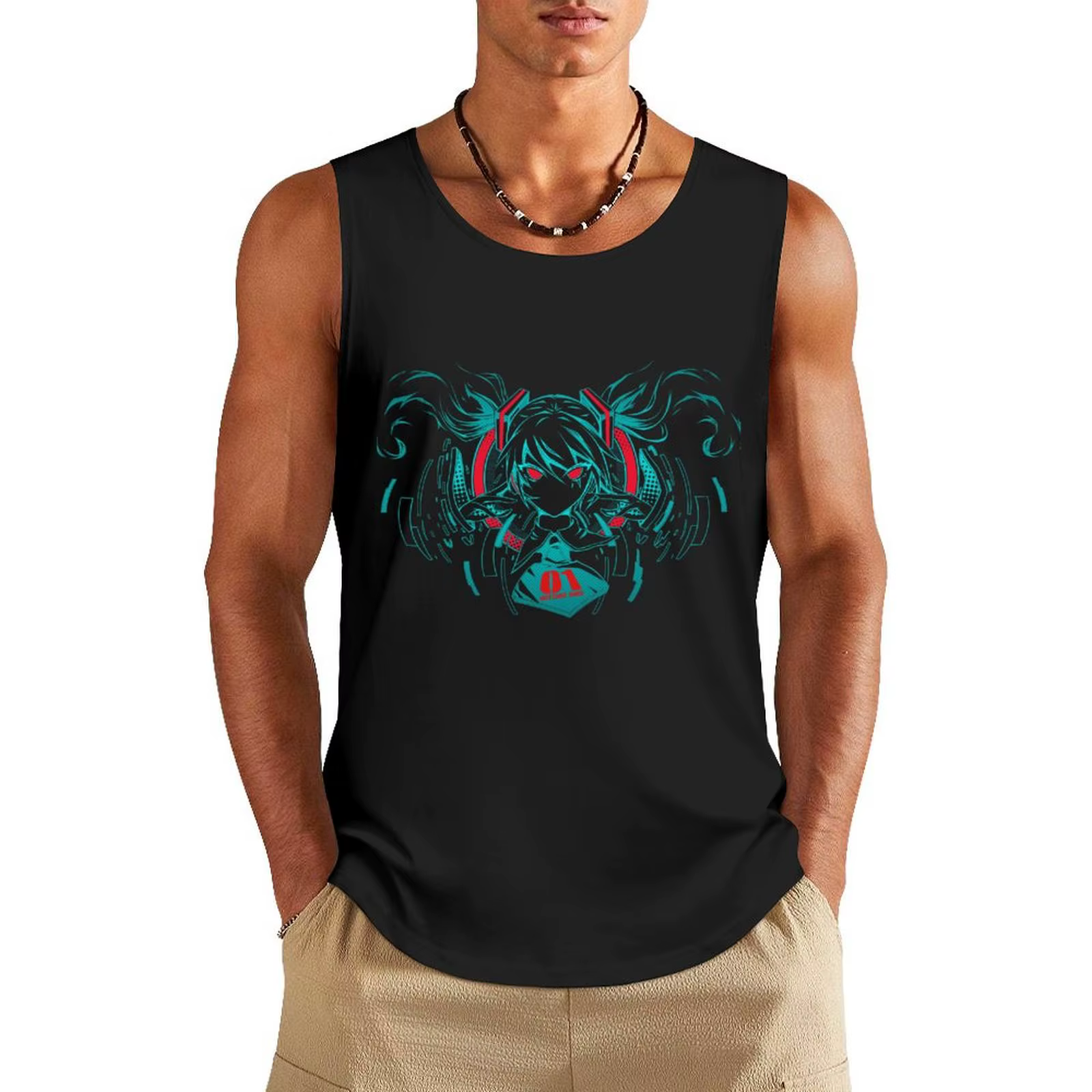 T-shirt sans manches pour homme, vêtement de sport, ata ku, diva numérique