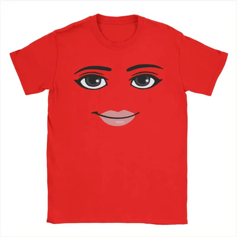 T-shirts graphiques à manches courtes pour hommes et femmes, nouveauté Robloxs Face Game Meme, mode
