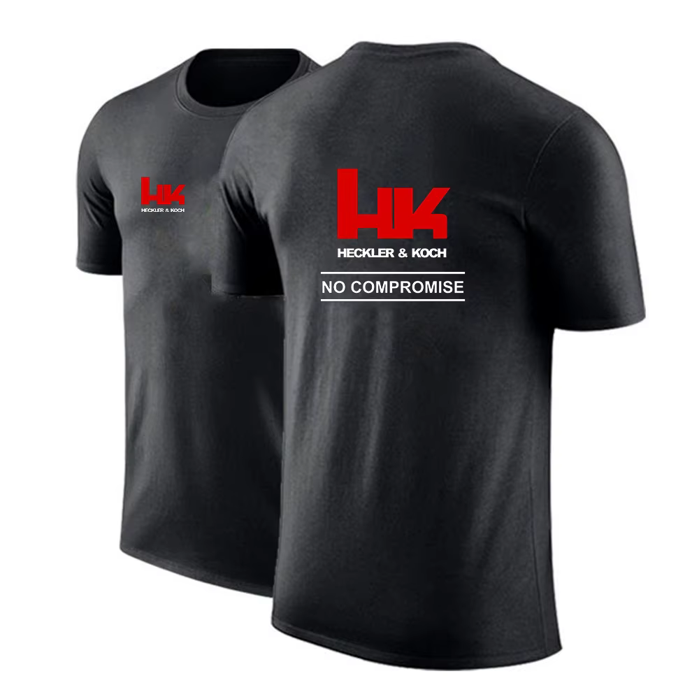 Hk Heckler Koch No Compromise Marque de créateur T-shirt à col rond pour hommes à la mode Sport déco