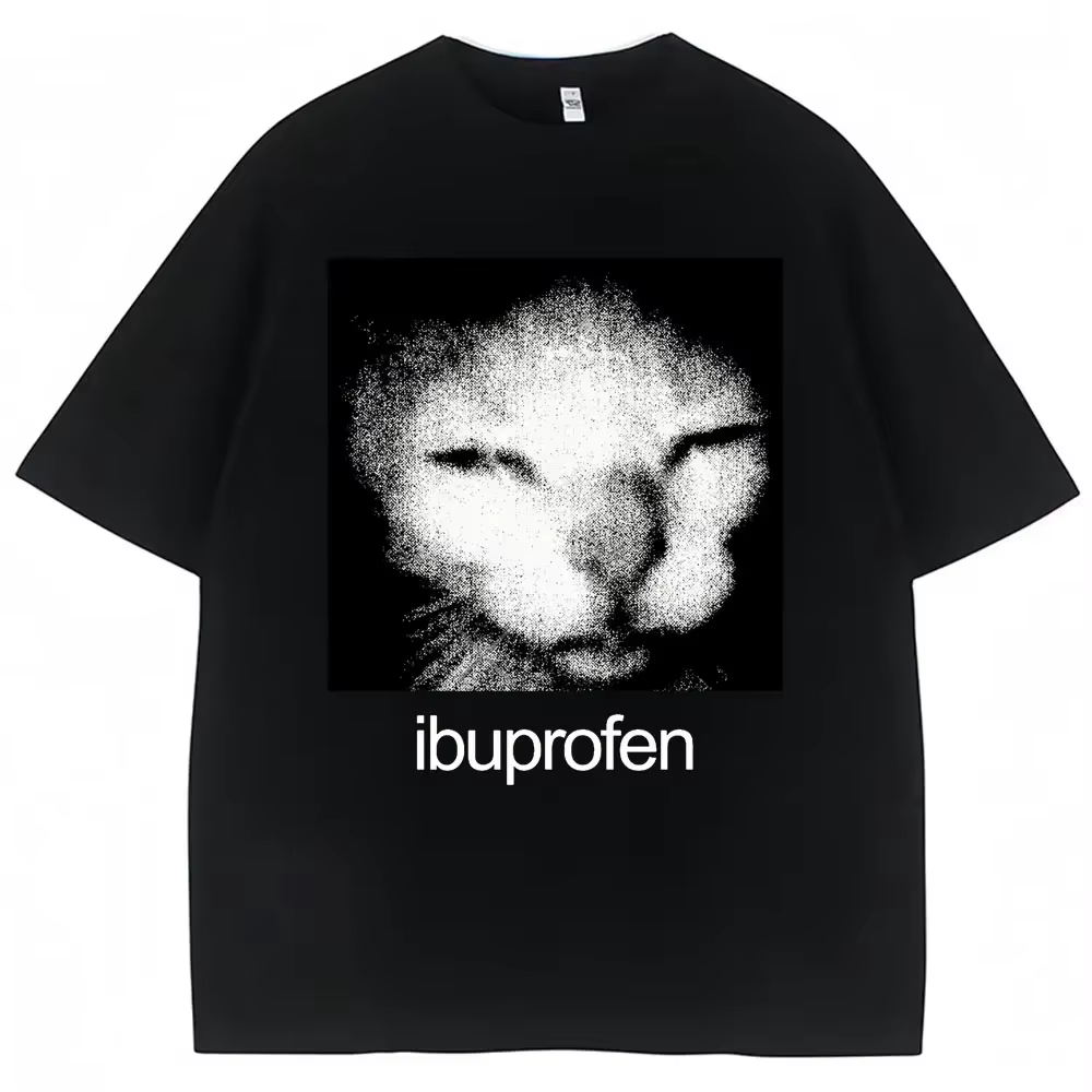 2026 Vintage Drôle Ibuprofen Chat Meme Graphique T-shirt Femmes Humor Mode T-shirts Surdimensionné D