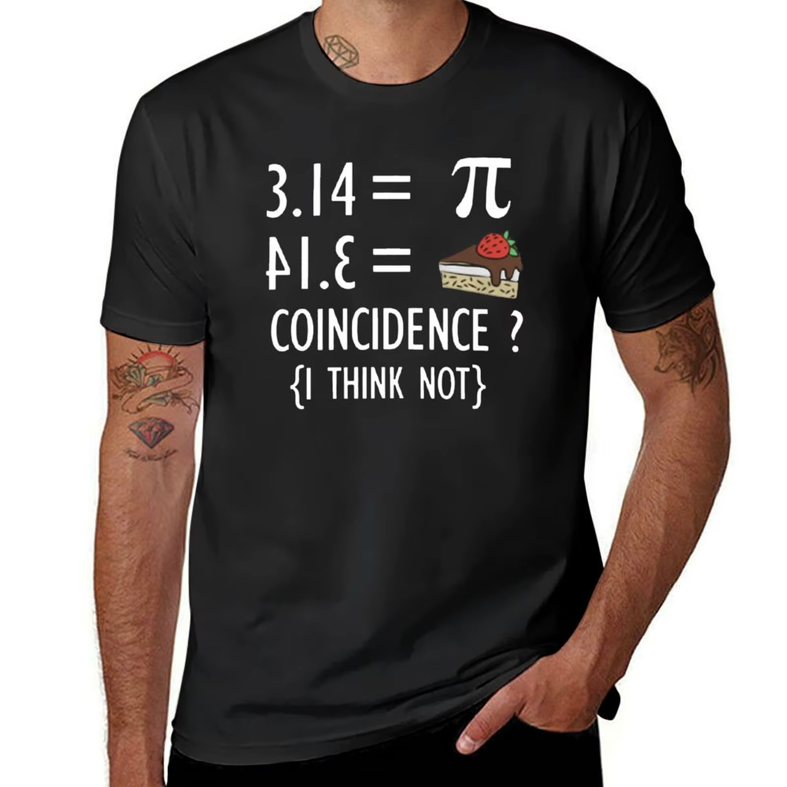 T-shirt drôle de maths pour hommes et femmes, cadeaux-Pi Number and Pie Coincidence I Think Not pour