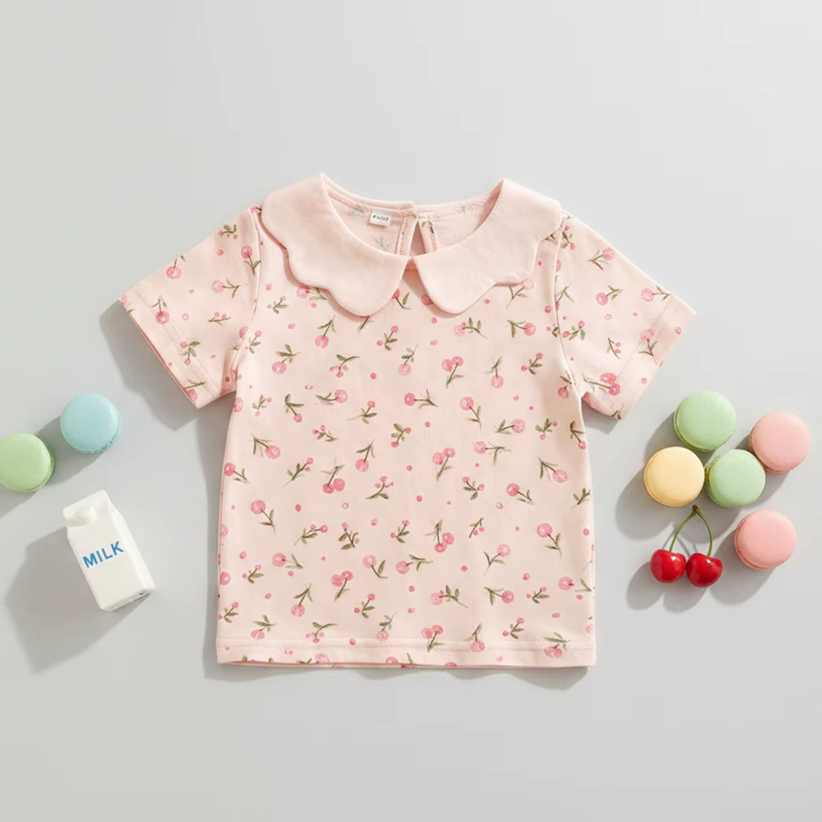T-shirt rose tendance pour bébés filles, hauts d'été mignons pour enfants, vêtements de vacances