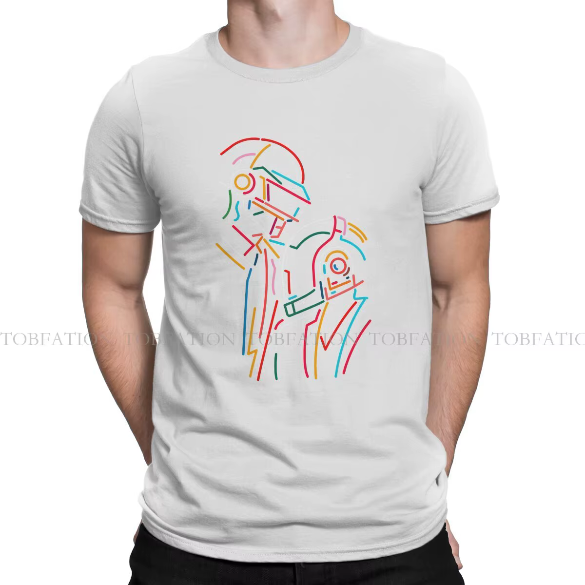 Daft Punk t-shirt pour hommes Daft Humor été sweats t-shirt de haute qualité à la mode en vrac