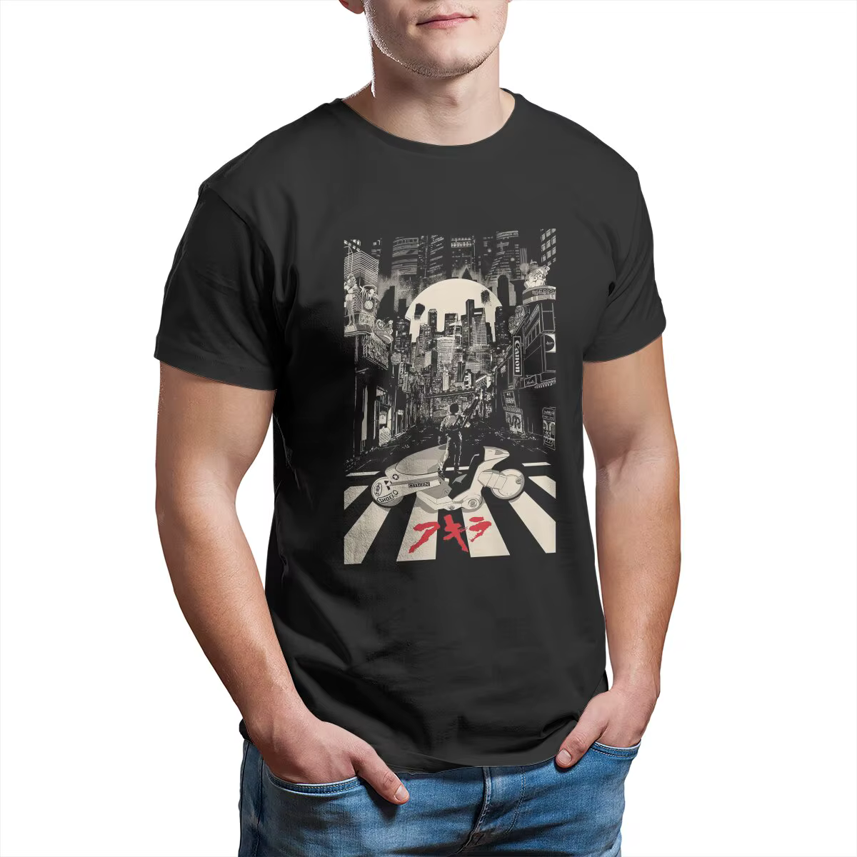 Akira Anime Katsuhiro otomo oke eda cyberpunk T Shirt pour Hommes 100% Coton Vintage T-Shirts Tees V