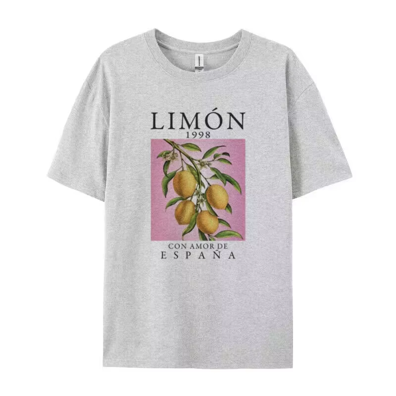 Citron Fruit imprimé T-Shirts coton femmes graphique hauts Vintage esthétique botanique Streetwear c