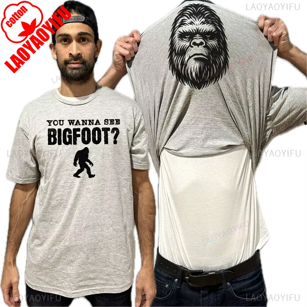 Vous veux voir Bigfoot Flip chemise drôle Sasquatch visage T-Shirt Flip T-Shirt hauts créatifs homme