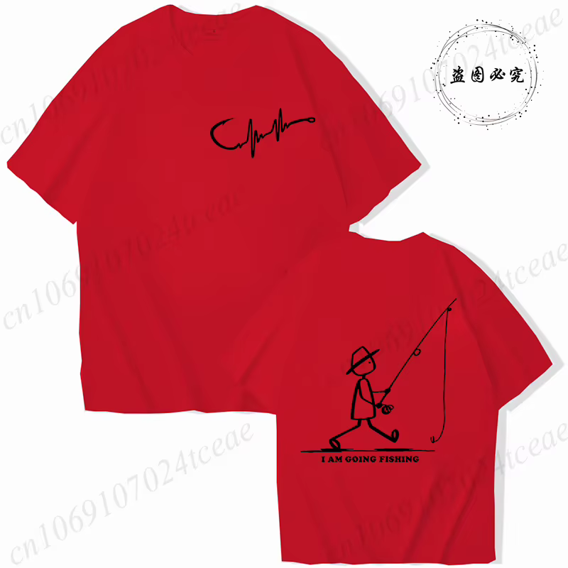 T-shirt graphique de pêche pour homme noir avec imprimé pêcheur devant et derrière – T-shirt d'été p