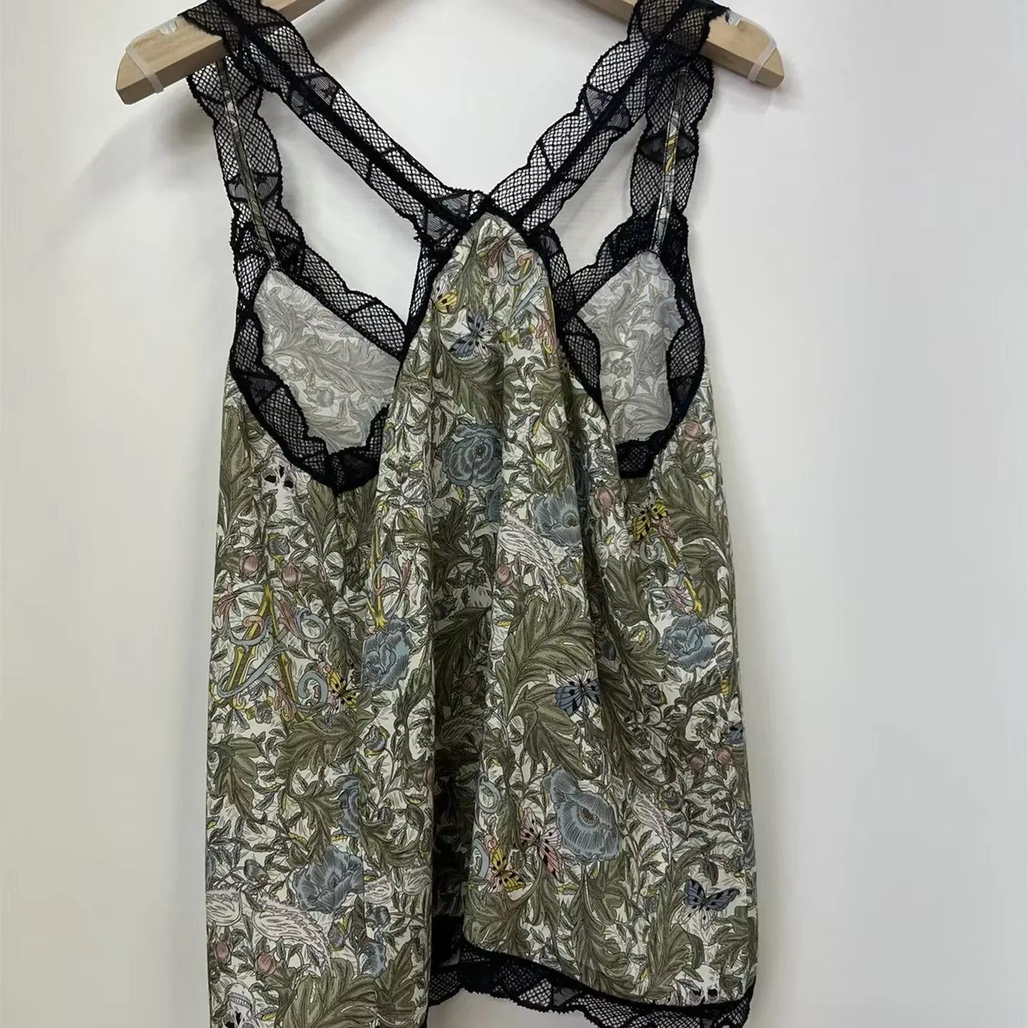 Camisole en Viscose pour femmes, imprimé Floral, crâne, papillon, garniture en dentelle, Sexy, sans 
