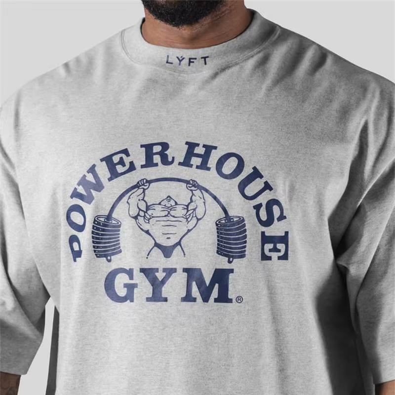 LYFT Jointly hommes course sport coton T-shirt salle de sport Fitness musculation ample imprimé chem