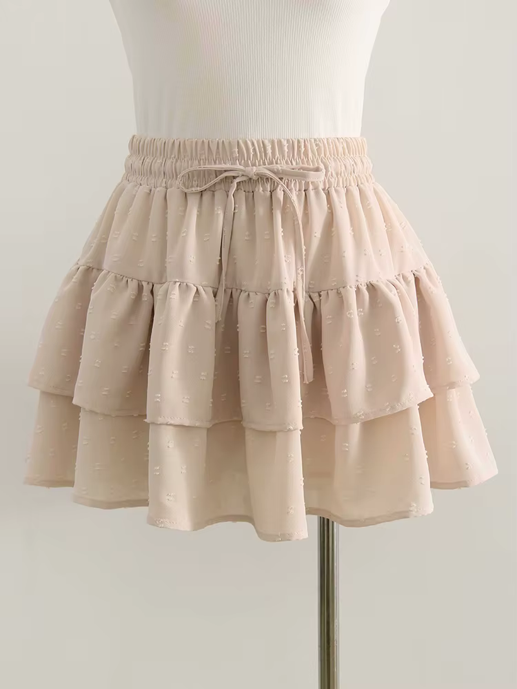 Streamgirl femmes Mini jupes avec Short sous les vêtements d'été cravate une ligne courte blanche pl