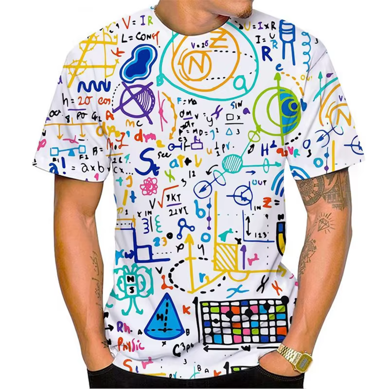 T-shirts graphiques de formule mathématique drôle, mode d'été à manches courtes, imprimés en 3D, pou