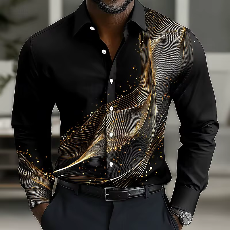 Chemise à manches longues pour hommes, surdimensionnée, ondulée, boutonnée, décontractée, mode Stree