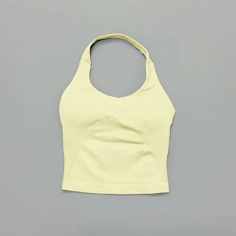 HISTELLO Débardeur Halter pour Femme, Sexy, Dos Nu, à Bretelles, avec Coussinets Amovibles, Très Ext