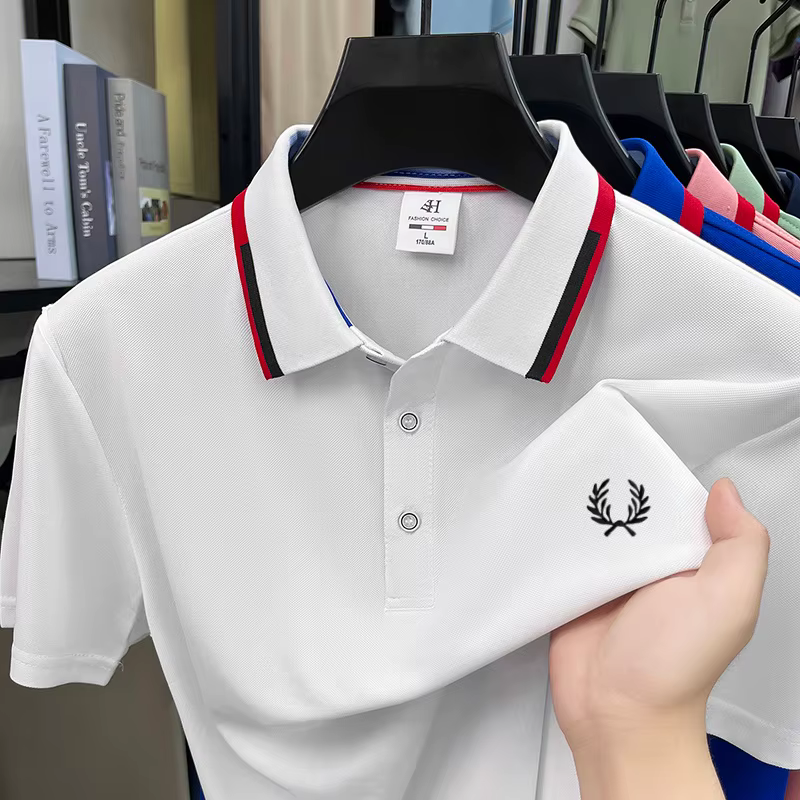 Polo décontracté de luxe et tendance pour homme, broderie raffinée, simple et respirant, idéal pour 