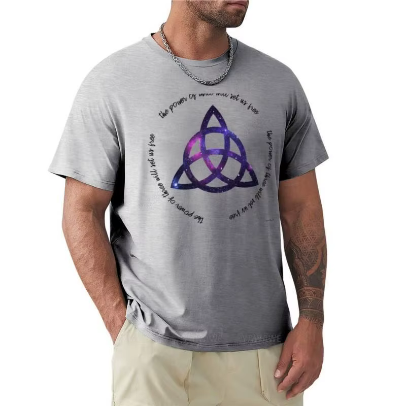 T-shirt à manches longues pour hommes, T-shirt imprimé animal, The Power of Three-Charmed, Short, Cu