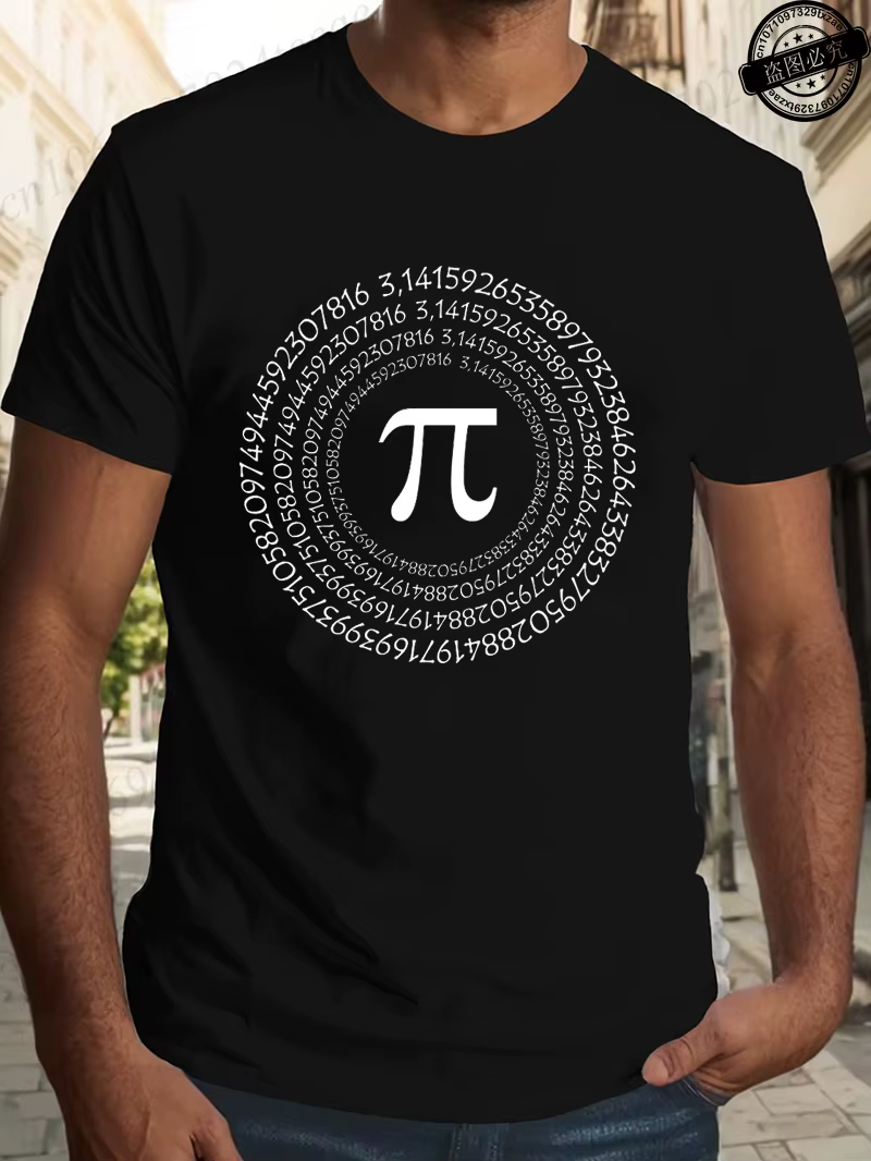 3.14 mathématiques imprimé hommes T-Shirt Pi symbole surdimensionné drôle graphique T-Shirts pour ho