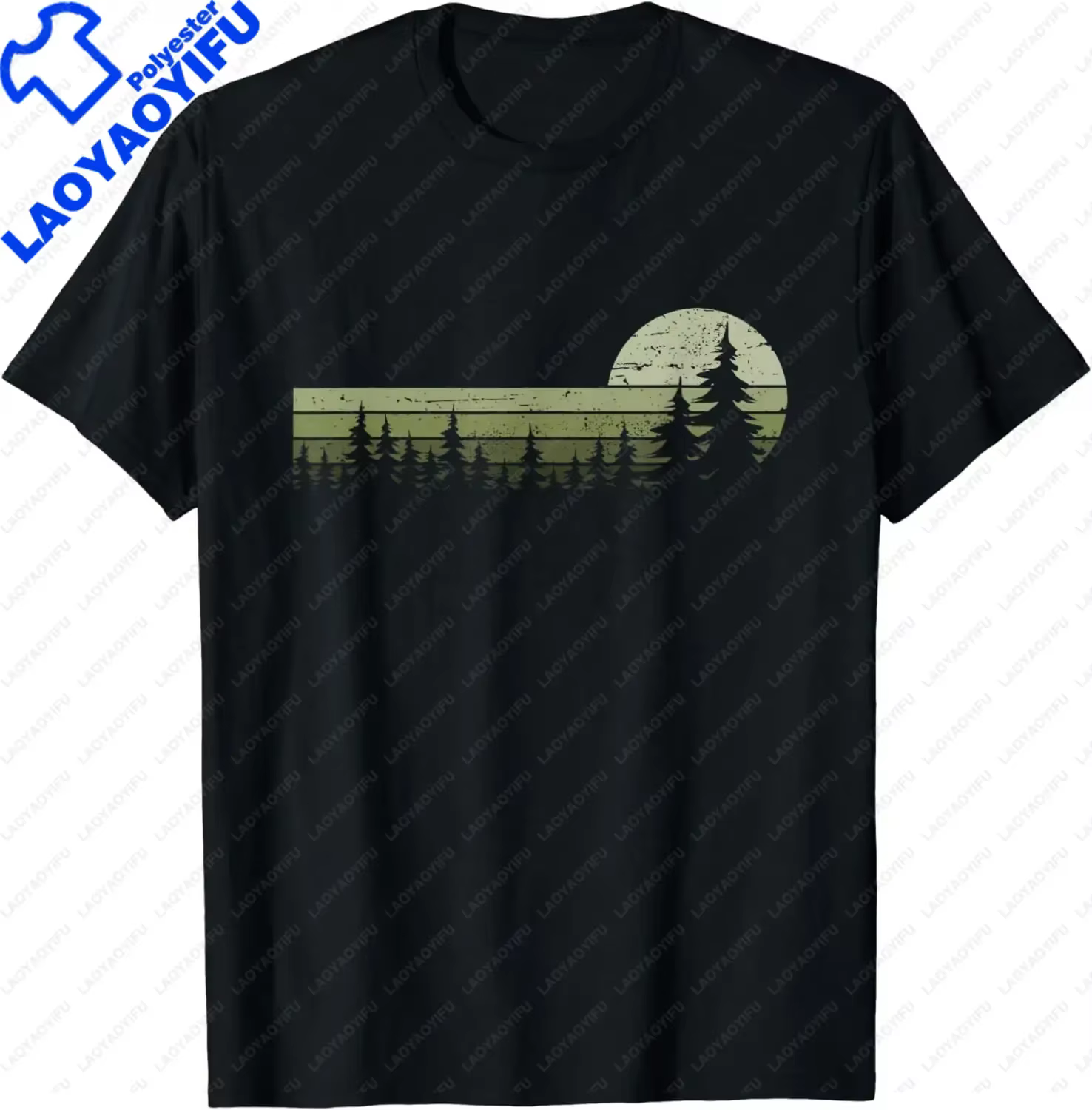Arbres faune Nature Vintage forêt T-Shirt vêtements de plein air hauts Vintage T-Shirt hommes vêteme