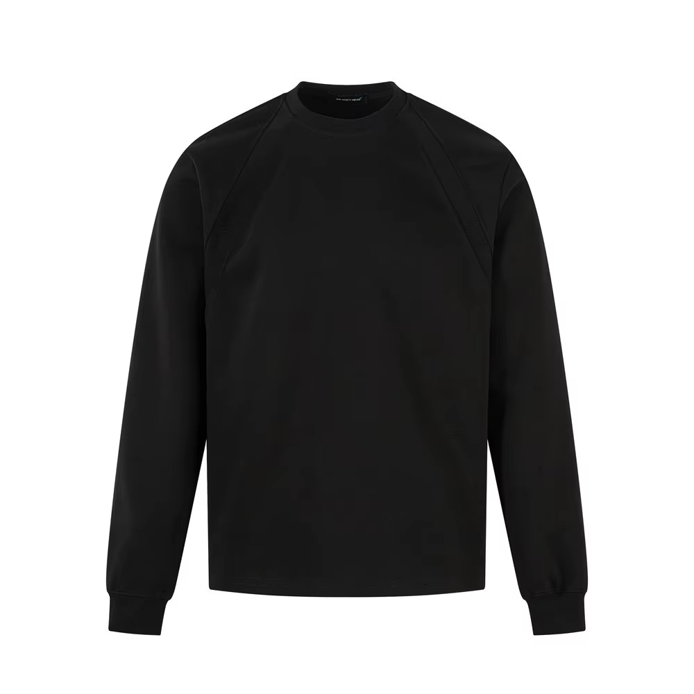 T-shirt à manches longues épissé pour hommes, couleur unie, Simple, décontracté, ample, col rond, ma