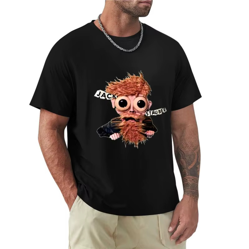 T-shirt Jack Stauber Merch pour hommes, chemisier en coton noir