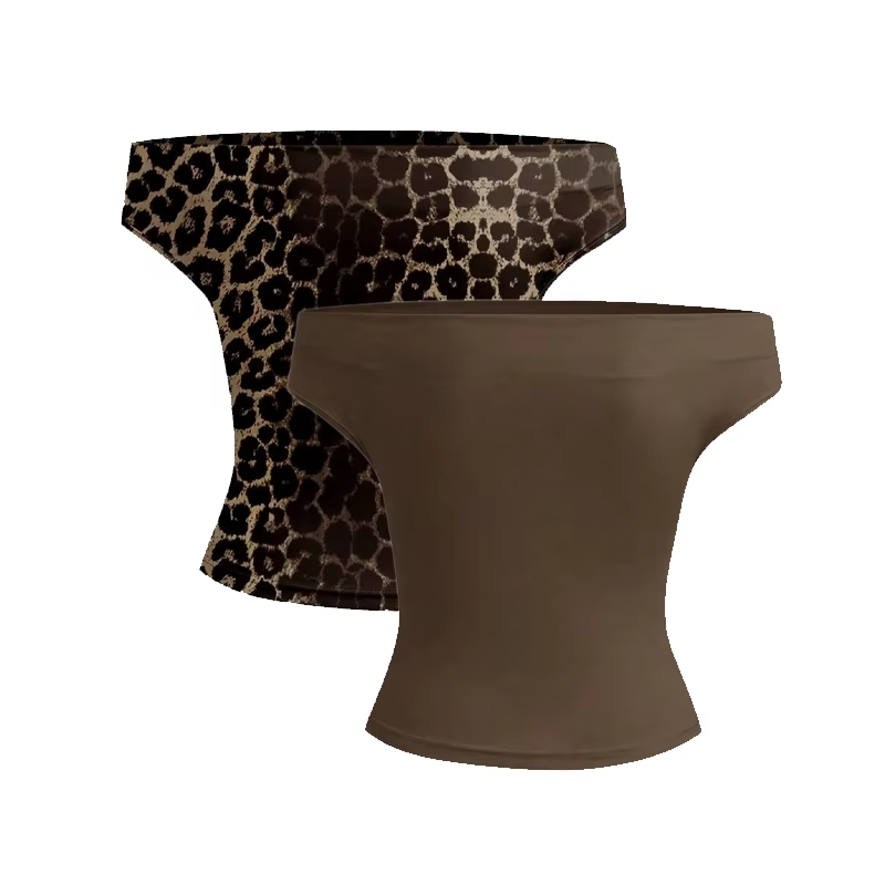 2 pièces ensemble plissé asymétrique haut court femme T-shirts haut sans bretelles femme sans manche