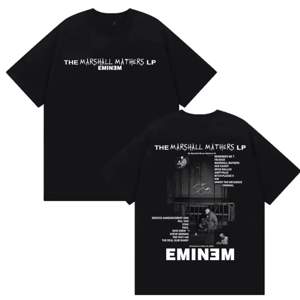 Rappeur Eminem The Marshall Mathers Lp Tour 2025 Merch t-shirt homme Hip Hop gothique Punk Vintage m