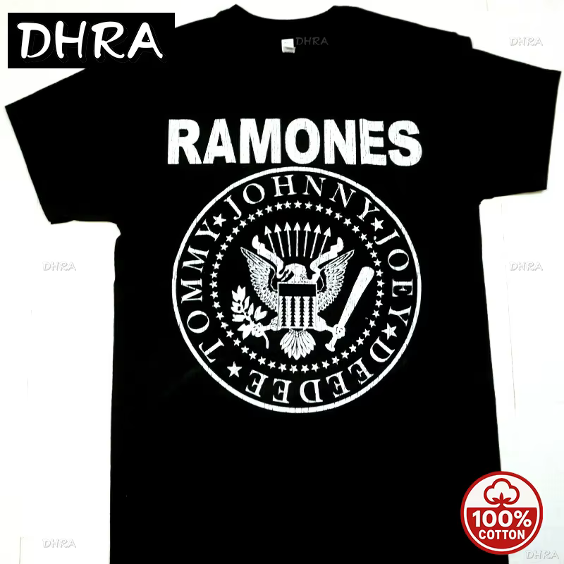 RAMONES graphique doux t-shirt style décontracté en détresse Punk Rock t-shirt hommes noir 100% coto