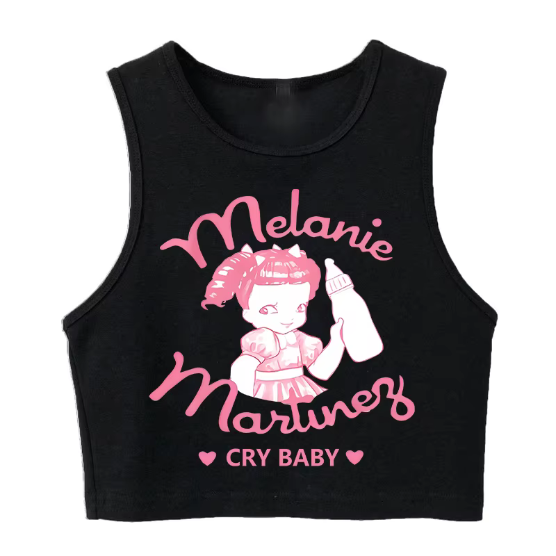 T-shirt court gothique Melanie Martinez pour femme, streetwear, vintage, humoristique, comique