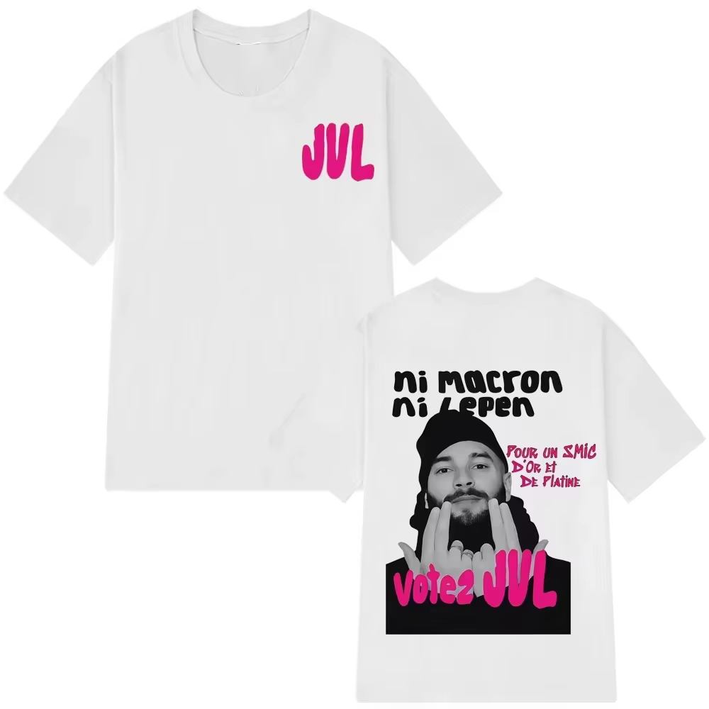 T-shirt graphique tendance JUL 2026 pour homme et femme, style hip-hop, décontracté, esthétique, à m