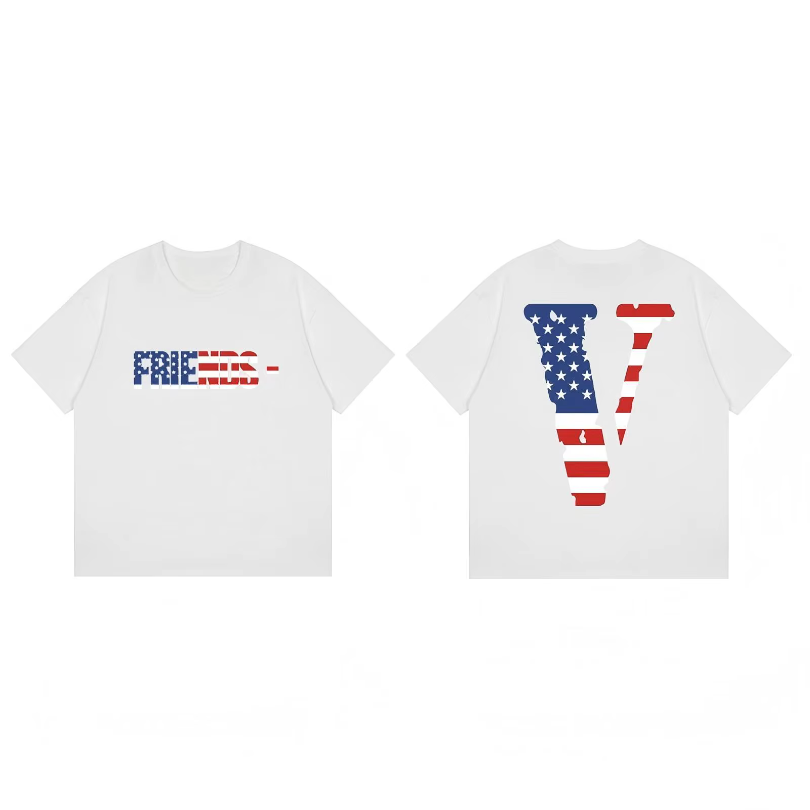 T-shirt graphique Vlone Friends, T-shirt à manches courtes avec imprimé drapeau du Vietnam, haut déc