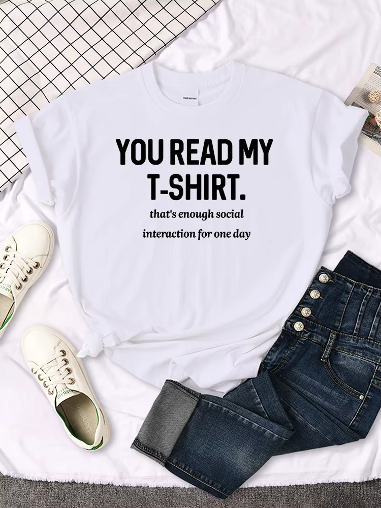 T-shirt You Read My pour femmes, col rond, créatif, décontracté, essentiel, tendance de la mode, con