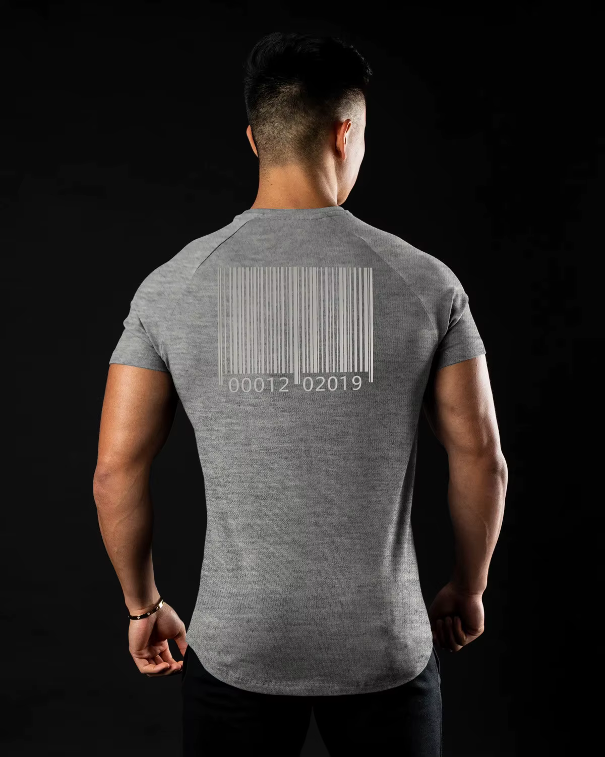 T-shirt graphique à manches courtes pour hommes, chemise musculaire, ourlet incurvé, design décontra
