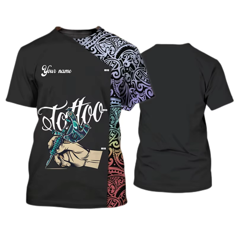 Mode tatouage artiste T-shirts vêtements de travail été décontracté nom personnalisé à manches court