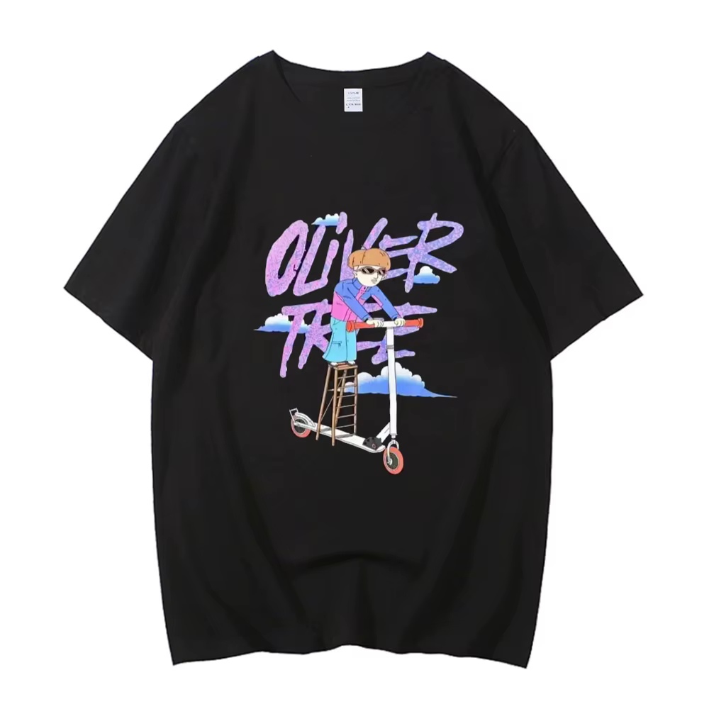 T-shirt Oliver Tree pour homme, style hip-hop, vintage, délavé, décontracté, RIP Rapper, respirant, 